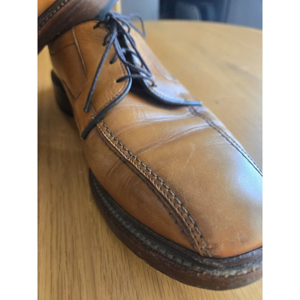 Allen Edmonds Dress Shoes Hillcrest Bicycle Toe Leather Men's 10 C Walnut Brown